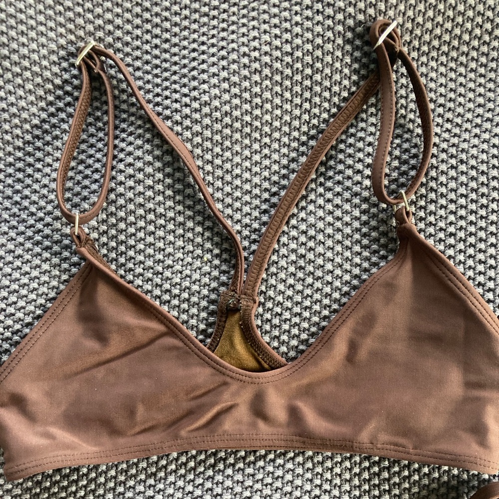 Mocha Brown Pakaloha Kahana Bikini Top Small